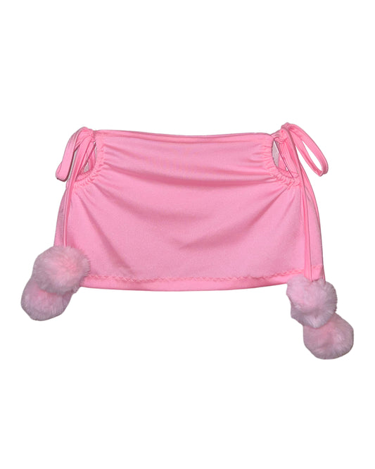 Pom Pom Side Tie Skirt