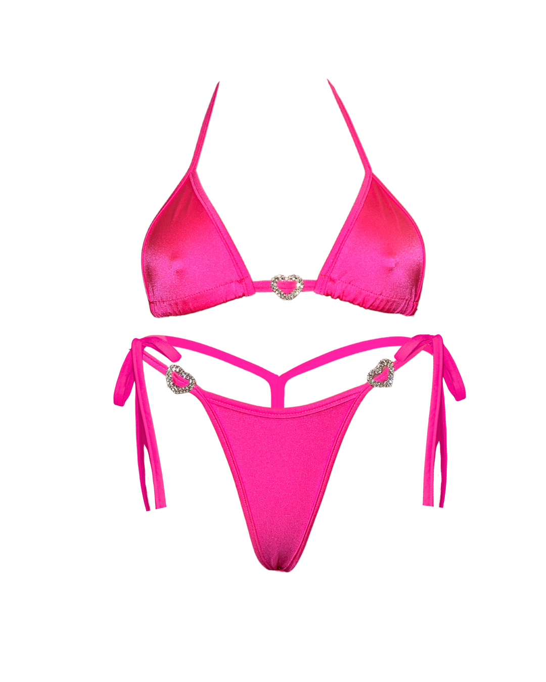 Leg Avenue Rhinestone Bikini Top and Side Tie Thong Panty