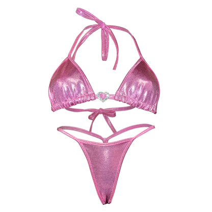 Holographic Y-Back Thong Bikini – photo 1