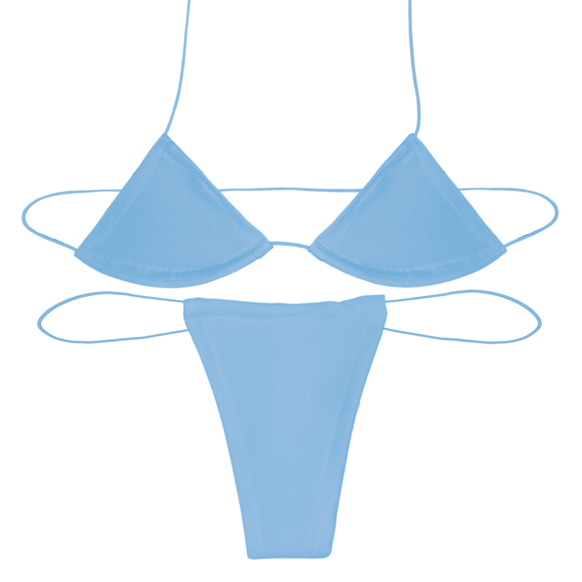 Light Blue Solid Microkini