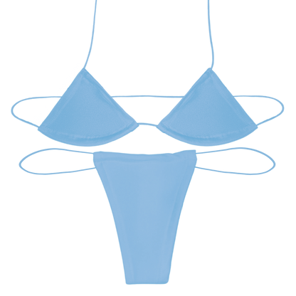 Light Blue Solid Microkini