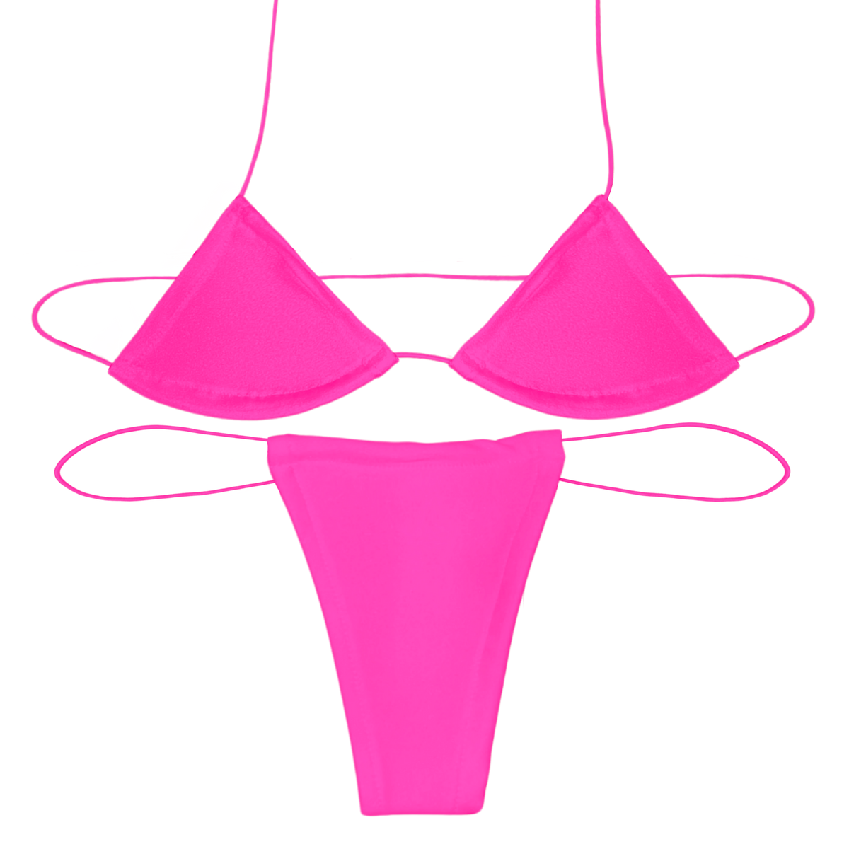 Hot Pink Solid Microkini
