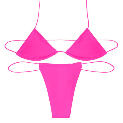 Hot Pink Solid Microkini
