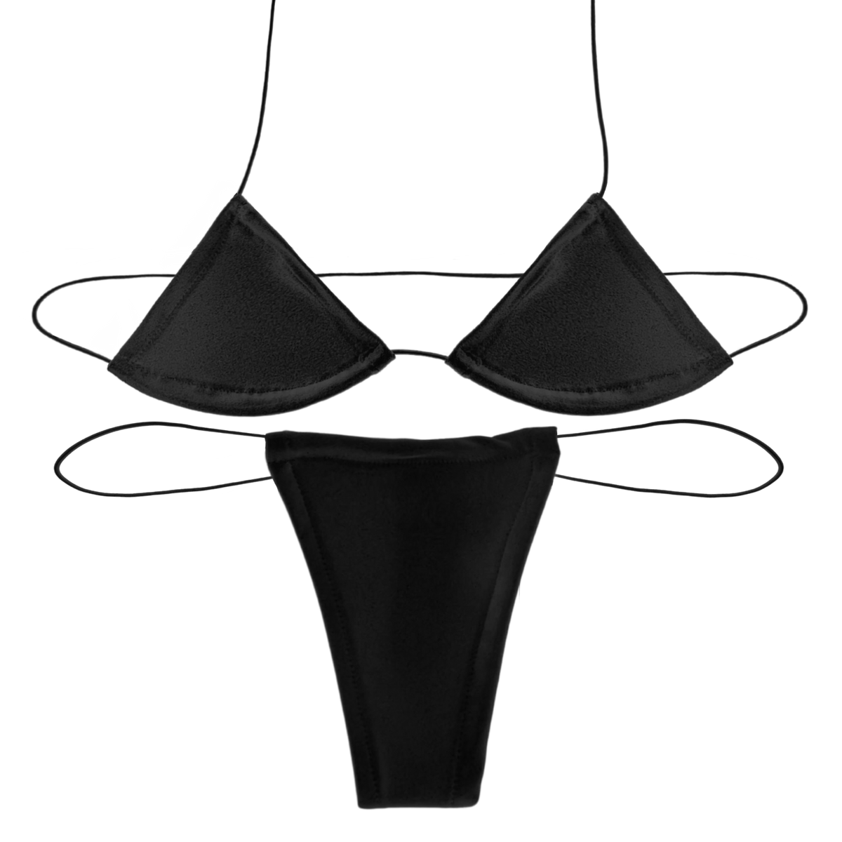 Black Solid Microkini