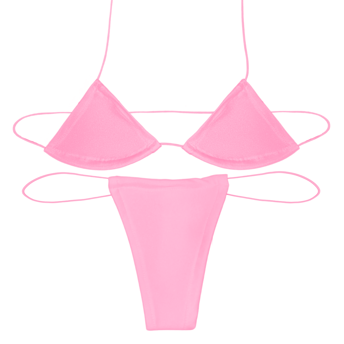 Pink Solid Microkini