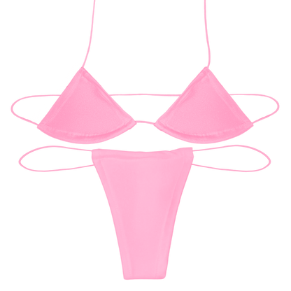 Pink Solid Microkini