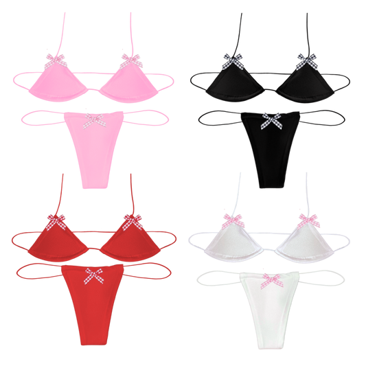 Gingham Bow Microkini