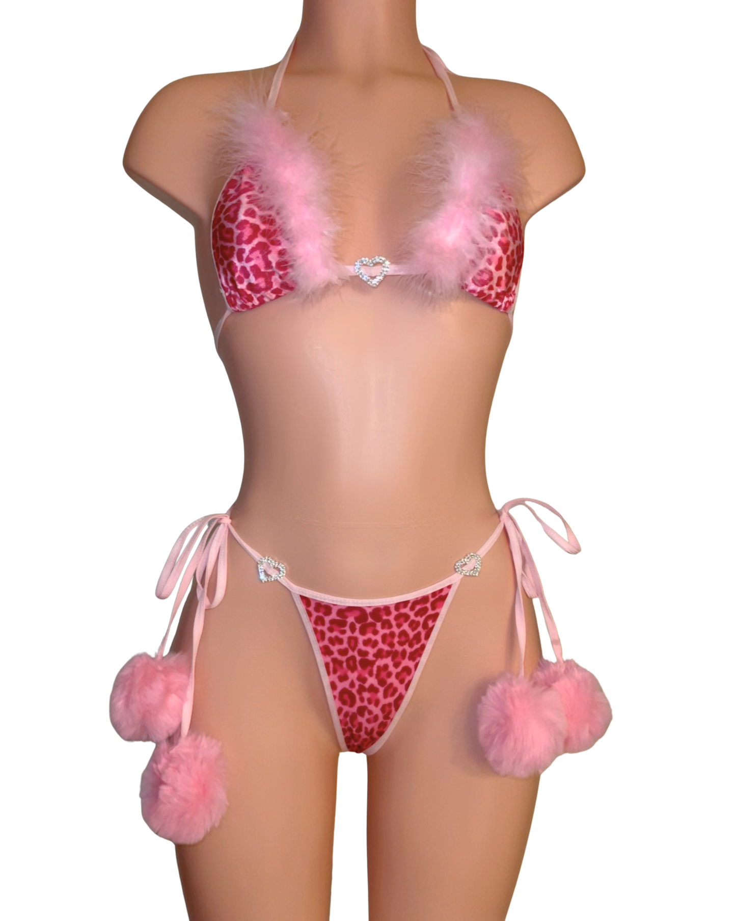 Fluffy Kitty Bikini in Leopard Velvet
