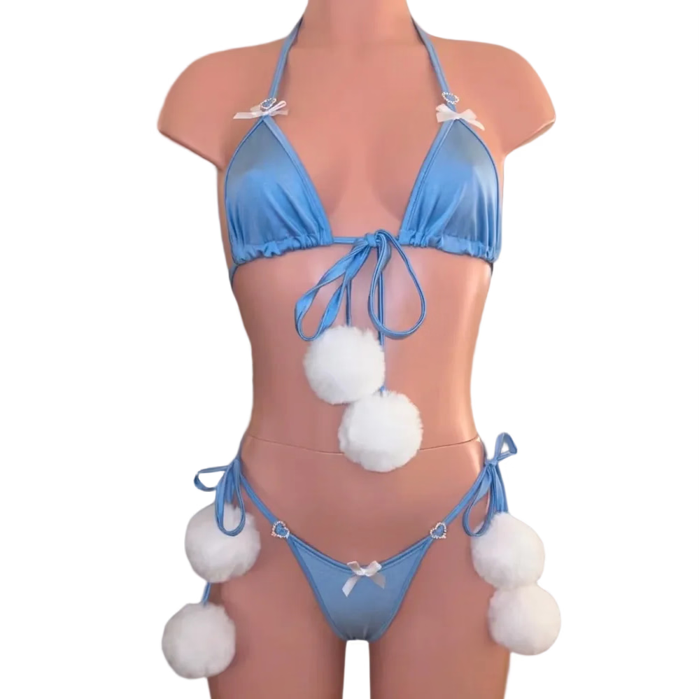 Pom Pom Side-Tie Bikini – photo 1