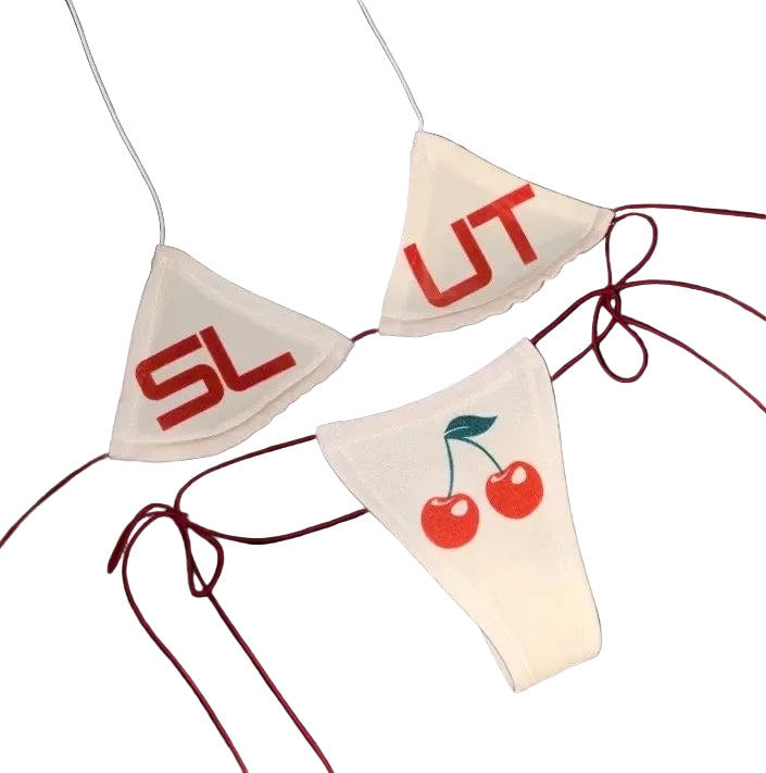 Cherry Lettered Microkini - photo 1